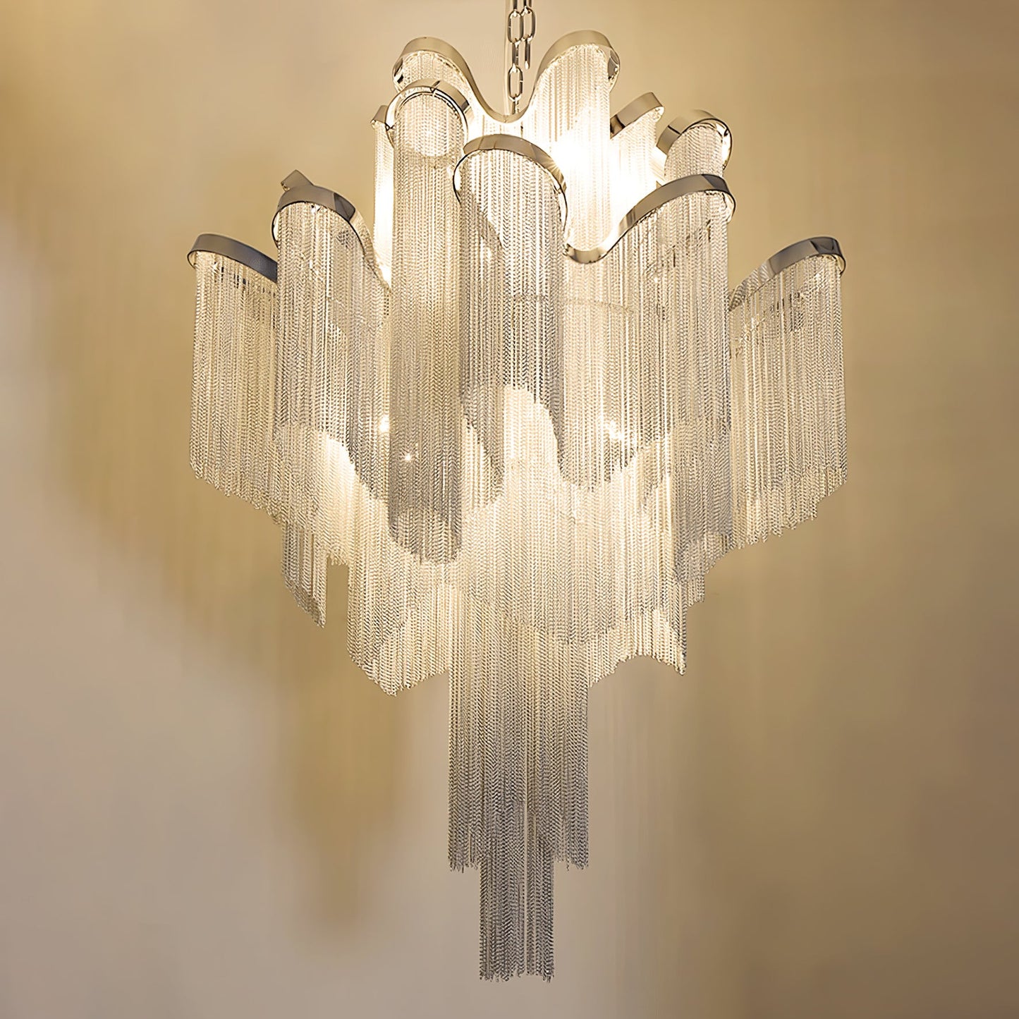 Stream Chain Chandelier - Modern Design with Adjustable Length & LED L