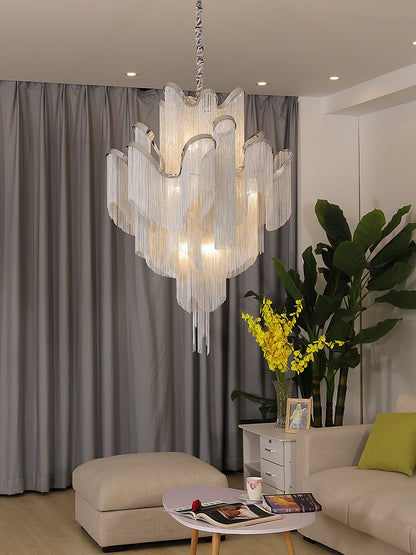 Stream Chain Chandelier - Modern Design with Adjustable Length & LED L