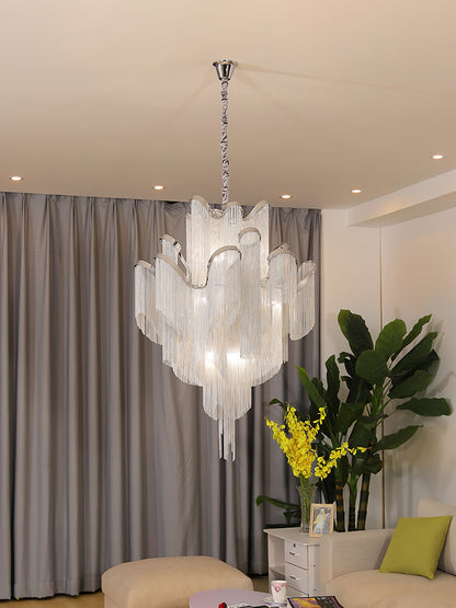 Stream Chain Chandelier - Modern Design with Adjustable Length & LED L