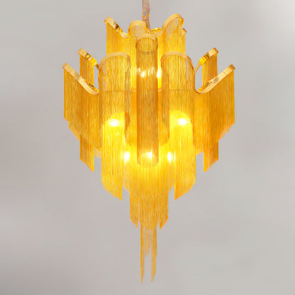 Stream Chain Chandelier - Modern Design with Adjustable Length & LED L