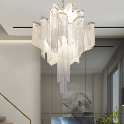 Stream Chain Chandelier - Modern Design with Adjustable Length & LED L
