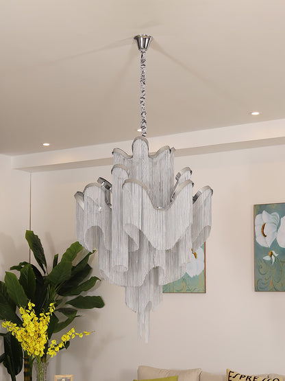 Stream Chain Chandelier - Modern Design with Adjustable Length & LED L
