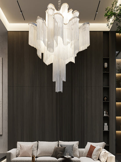 Stream Chain Chandelier - Modern Design with Adjustable Length & LED L