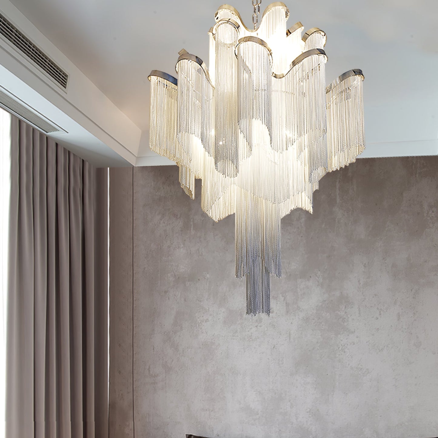 Stream Chain Chandelier - Modern Design with Adjustable Length & LED L