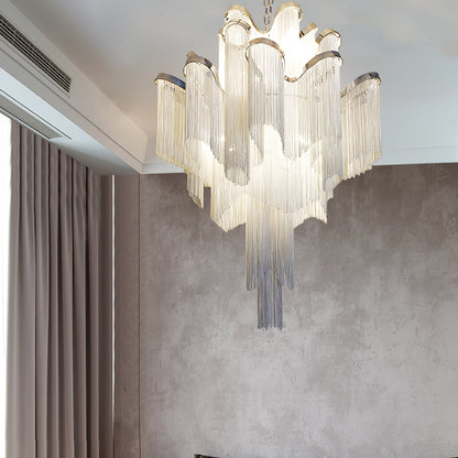 Stream Chain Chandelier - Modern Design with Adjustable Length & LED L