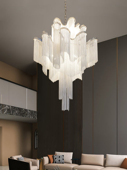 Stream Chain Chandelier - Modern Design with Adjustable Length & LED L