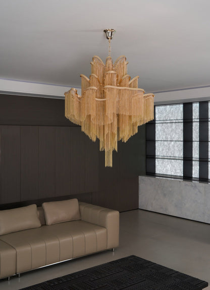Stream Chain Chandelier - Modern Design with Adjustable Length & LED L