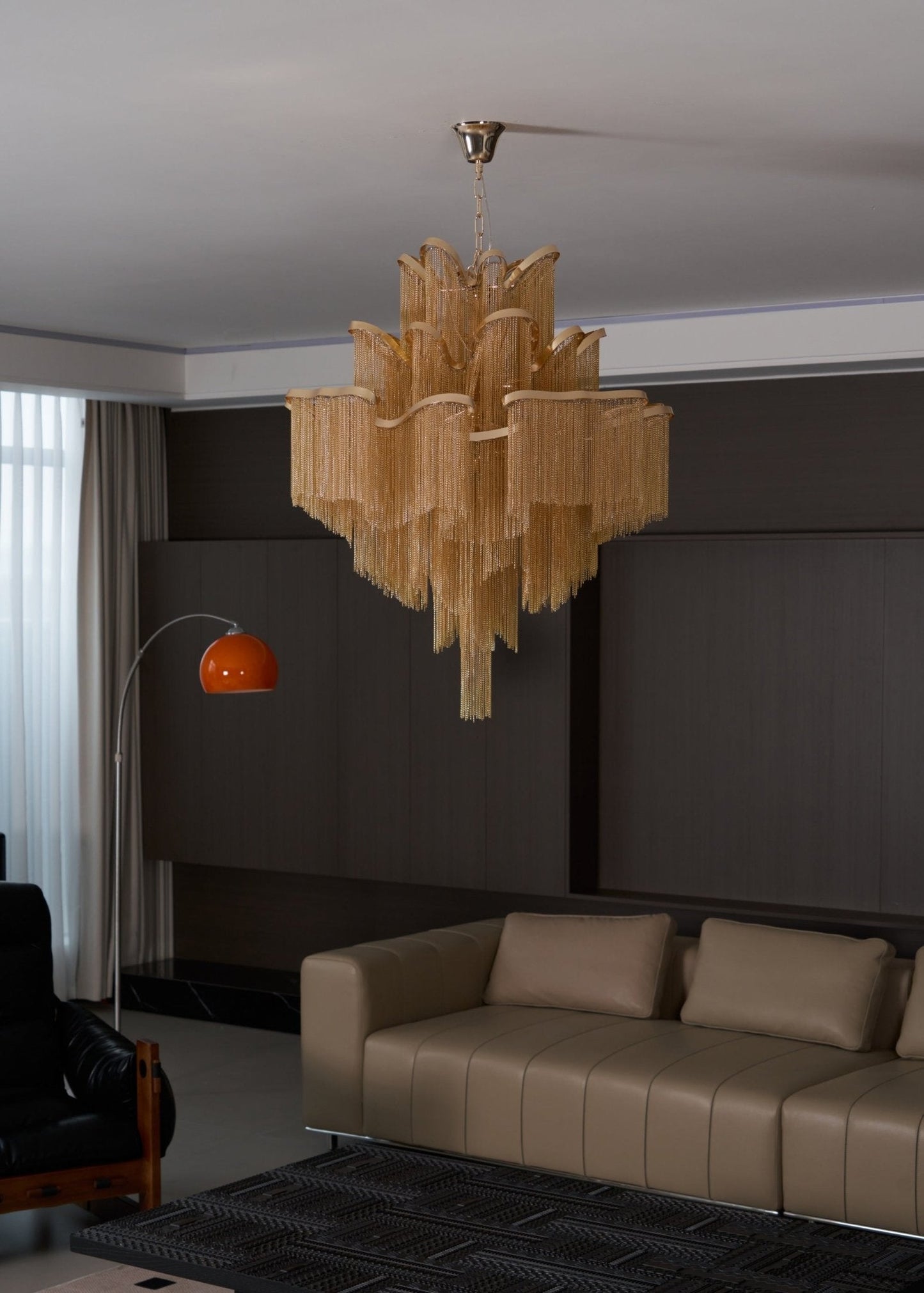 Stream Chain Chandelier - Modern Design with Adjustable Length & LED L