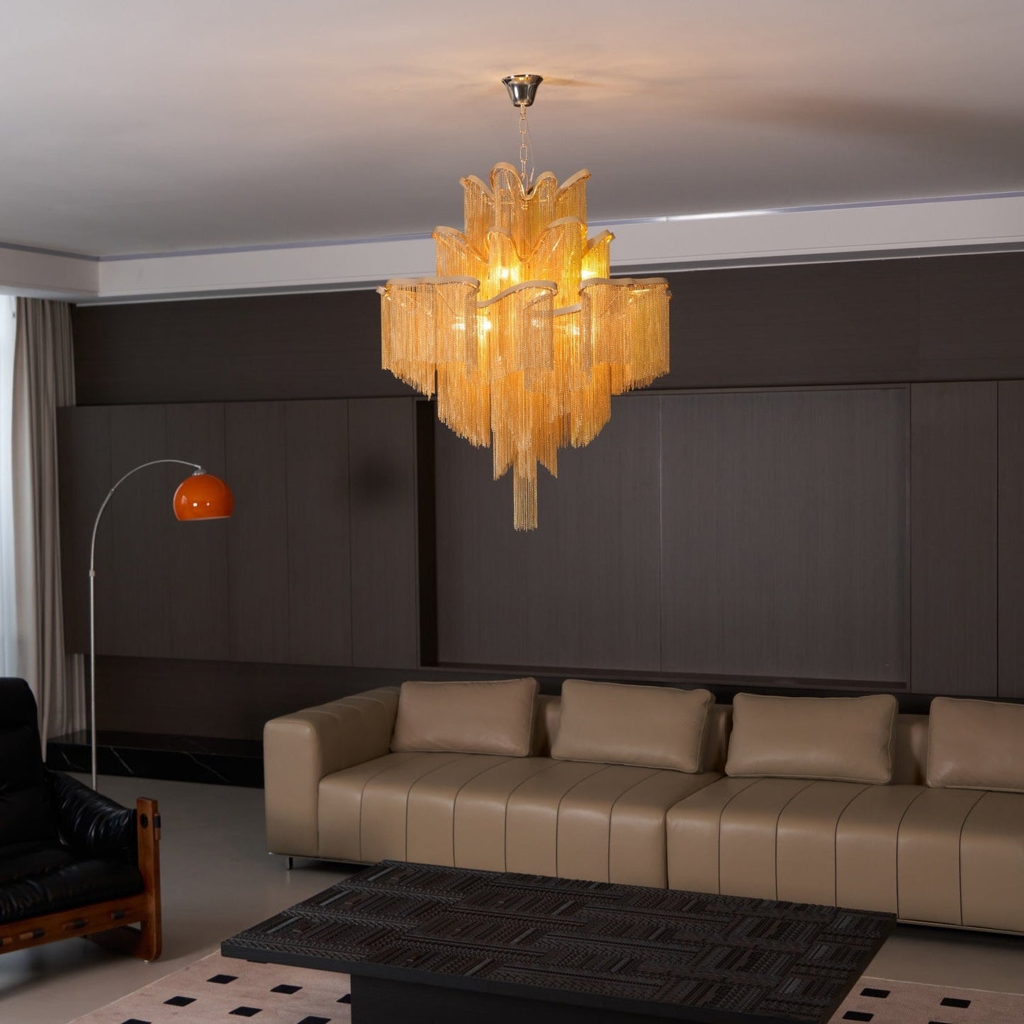 Stream Chain Chandelier - Modern Design with Adjustable Length & LED L