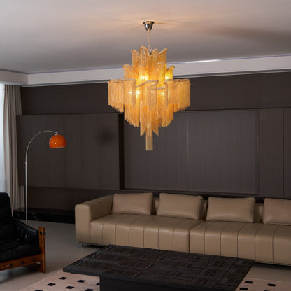 Stream Chain Chandelier - Modern Design with Adjustable Length & LED L