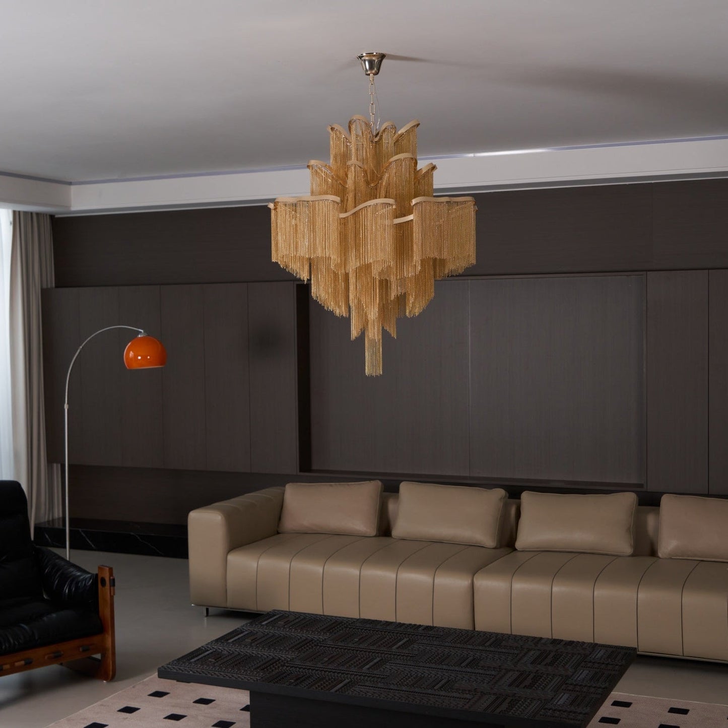 Stream Chain Chandelier - Modern Design with Adjustable Length & LED L