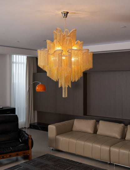 Stream Chain Chandelier - Modern Design with Adjustable Length & LED L