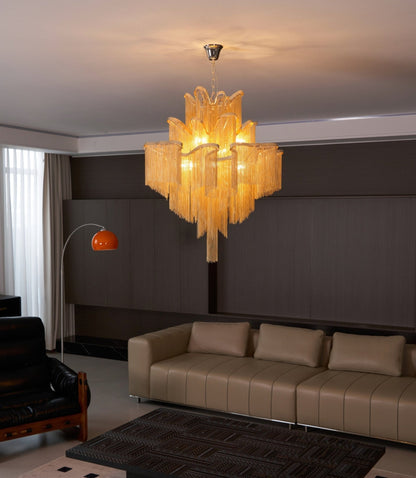 Stream Chain Chandelier - Modern Design with Adjustable Length & LED L
