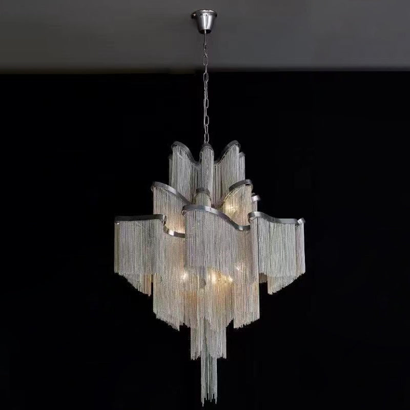 Stream Chain Chandelier - Modern Design with Adjustable Length & LED L