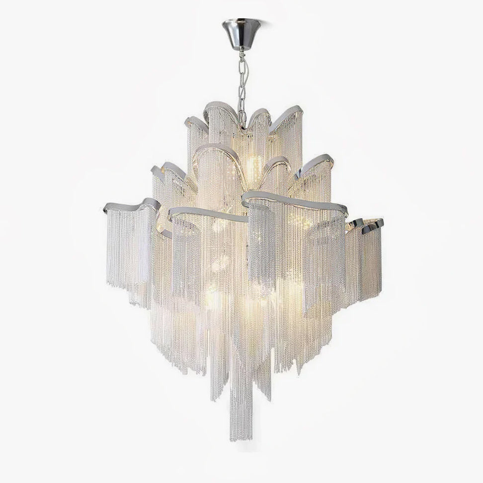 Stream Chain Chandelier - Modern Design with Adjustable Length & LED L