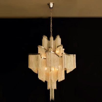 Stream Chain Chandelier - Modern Design with Adjustable Length & LED L