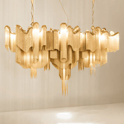 Stream Chain Chandelier - Modern Design with Adjustable Length & LED L