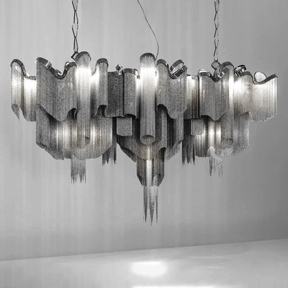 Stream Chain Chandelier - Modern Design with Adjustable Length & LED L