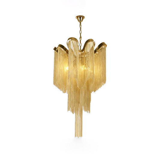 Stream Chain Chandelier - Modern Design with Adjustable Length & LED L