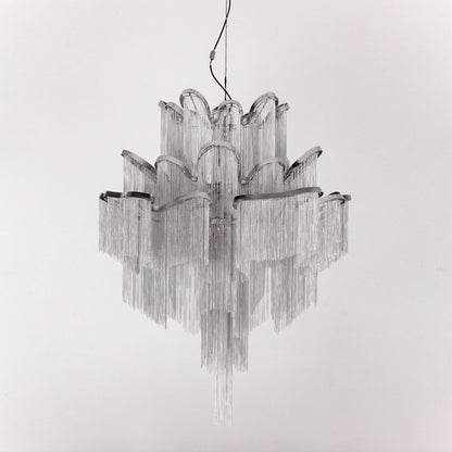 Stream Chain Chandelier - Modern Design with Adjustable Length & LED L