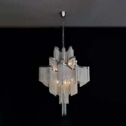 Stream Chain Chandelier - Modern Design with Adjustable Length & LED L