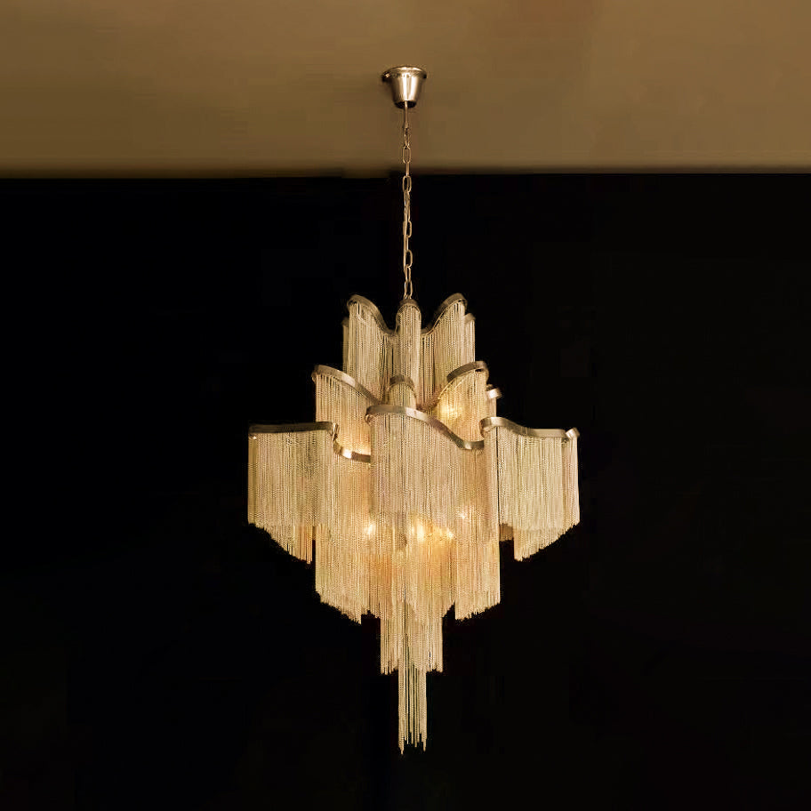 Stream Chain Chandelier - Modern Design with Adjustable Length & LED L