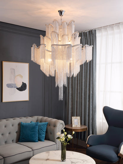 Stream Chain Chandelier - Modern Design with Adjustable Length & LED L