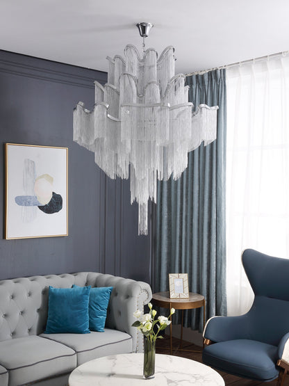 Stream Chain Chandelier - Modern Design with Adjustable Length & LED L