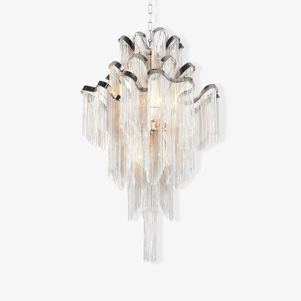Stream Chain Chandelier - Modern Design with Adjustable Length & LED L