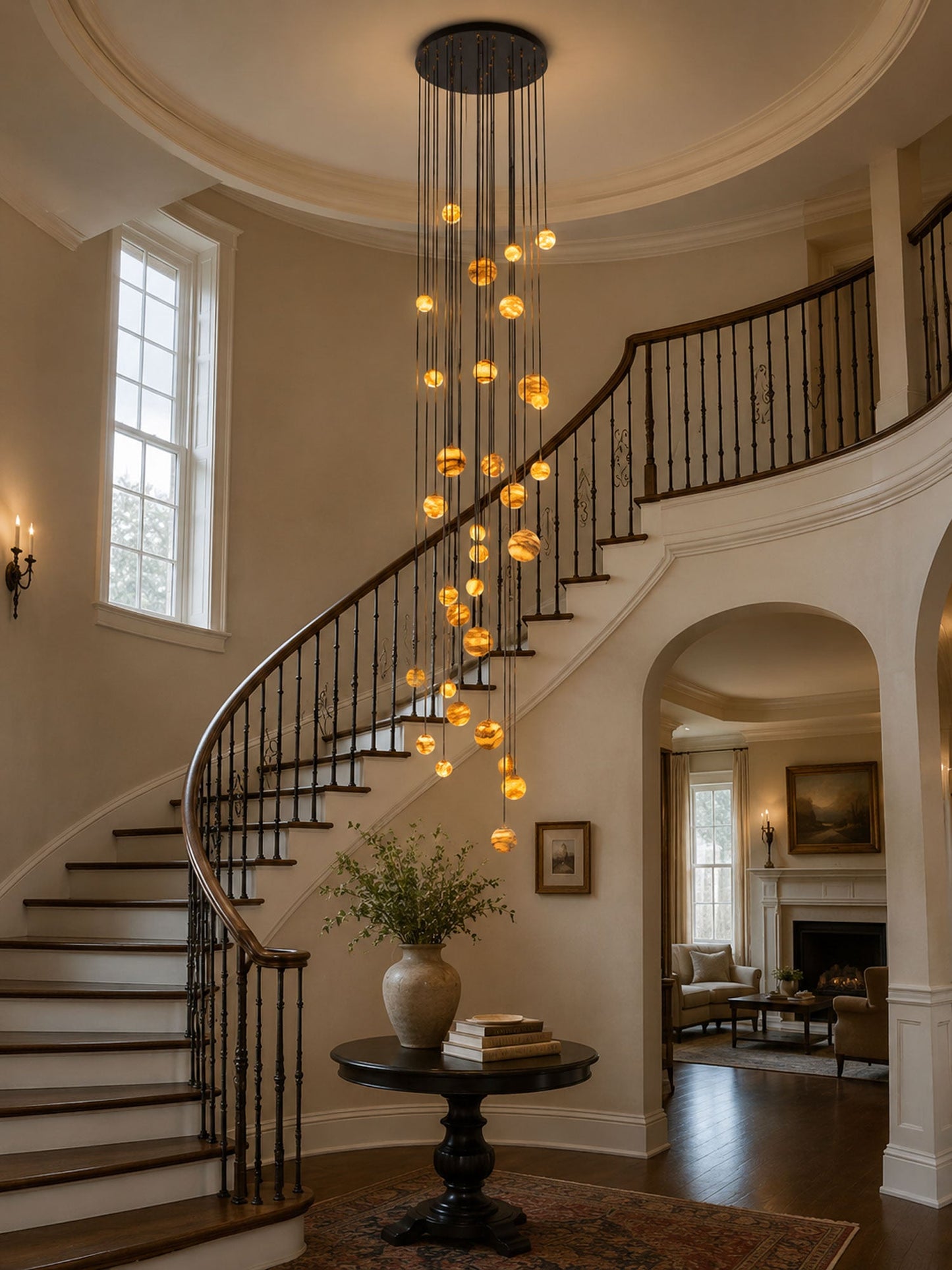 Sultana Alabaster Cluster Chandelier - Elegant Design, Adjustable Heig