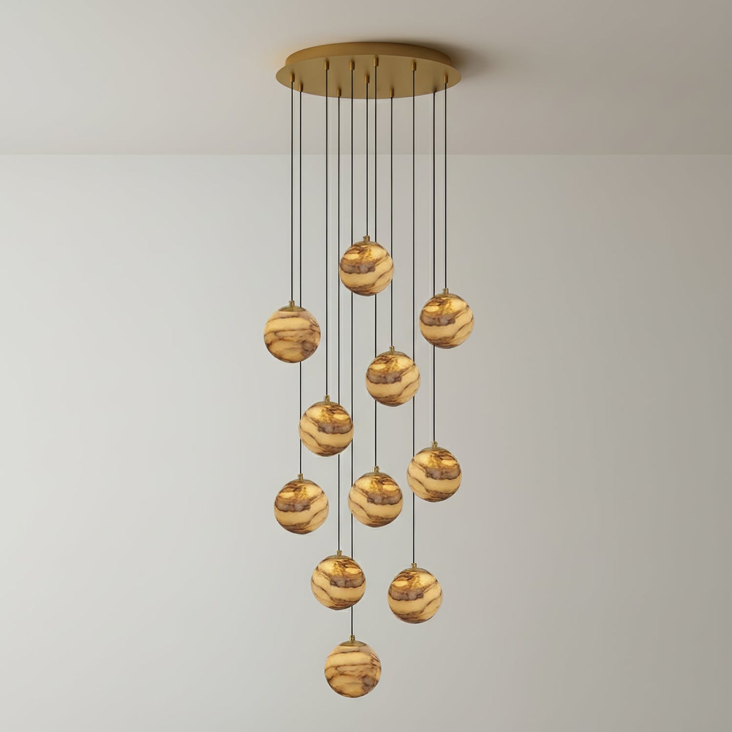 Sultana Alabaster Cluster Chandelier - Elegant Design, Adjustable Heig