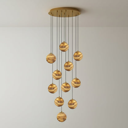 Sultana Alabaster Cluster Chandelier - Elegant Design, Adjustable Heig