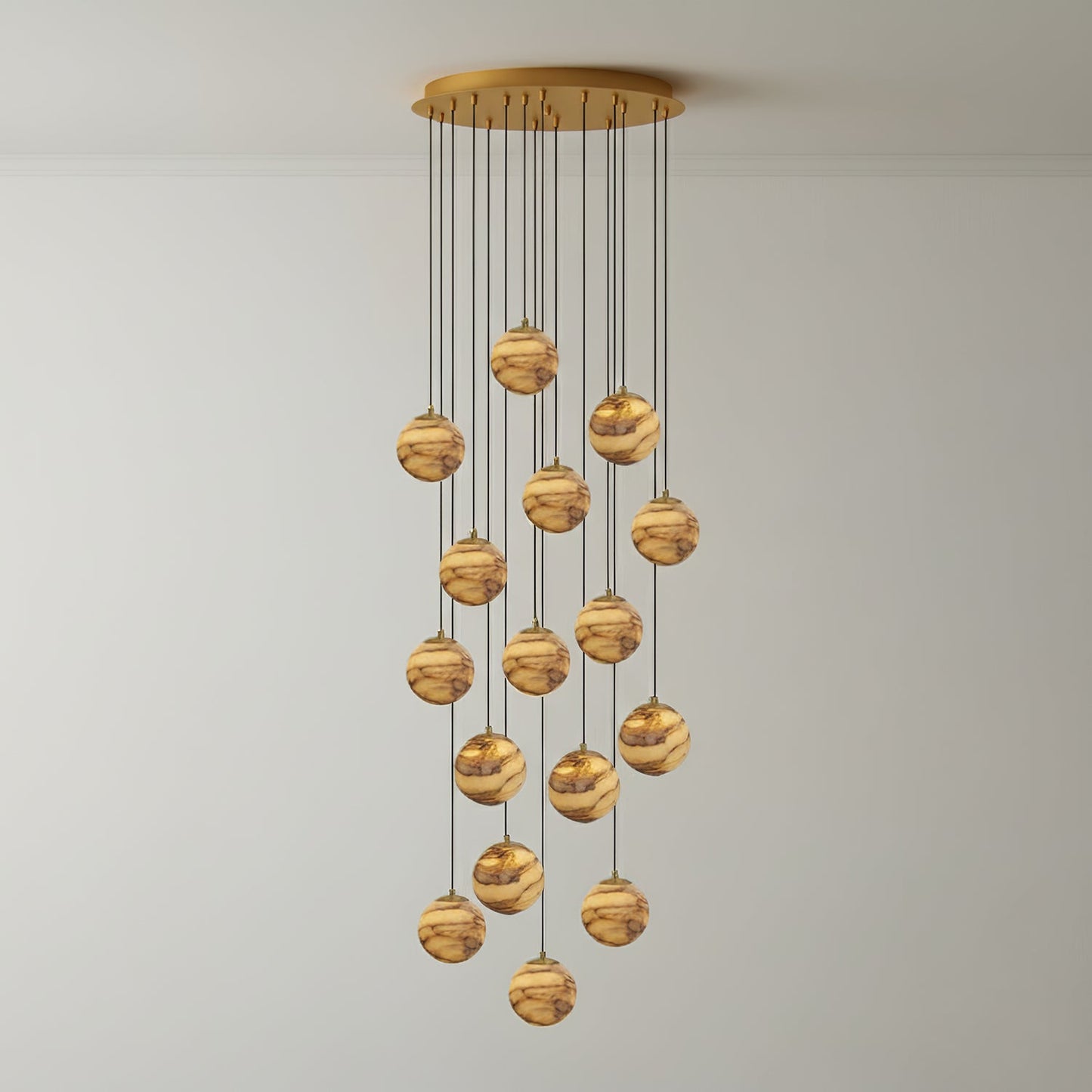 Sultana Alabaster Cluster Chandelier - Elegant Design, Adjustable Heig
