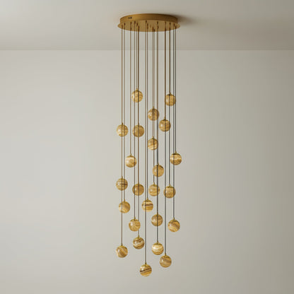 Sultana Alabaster Cluster Chandelier - Elegant Design, Adjustable Heig