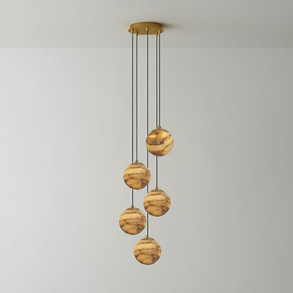 Sultana Alabaster Cluster Chandelier - Elegant Design, Adjustable Heig