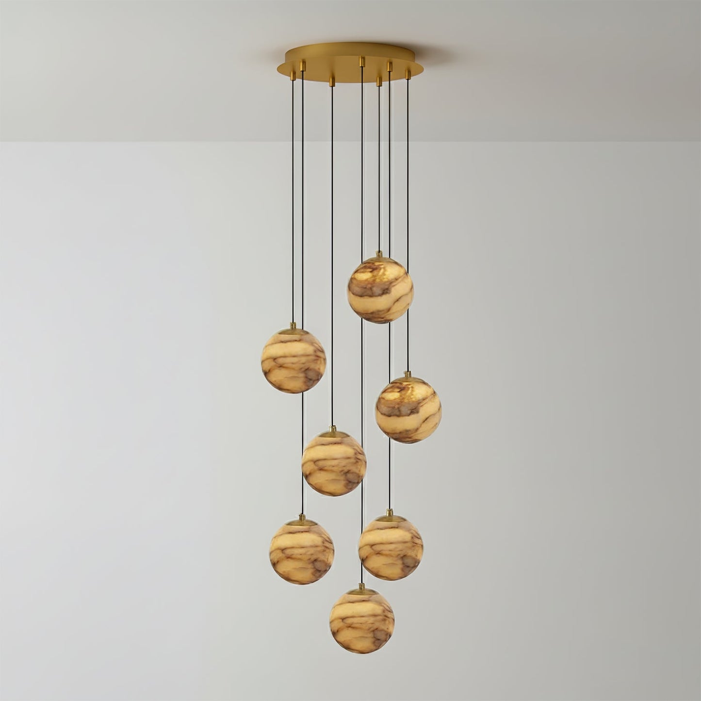 Sultana Alabaster Cluster Chandelier - Elegant Design, Adjustable Heig