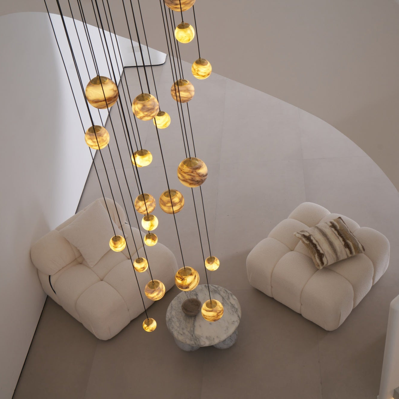 Sultana Alabaster Cluster Chandelier - Elegant Design, Adjustable Heig