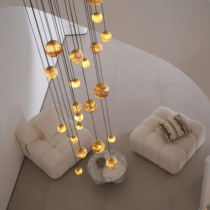 Sultana Alabaster Cluster Chandelier - Elegant Design, Adjustable Heig