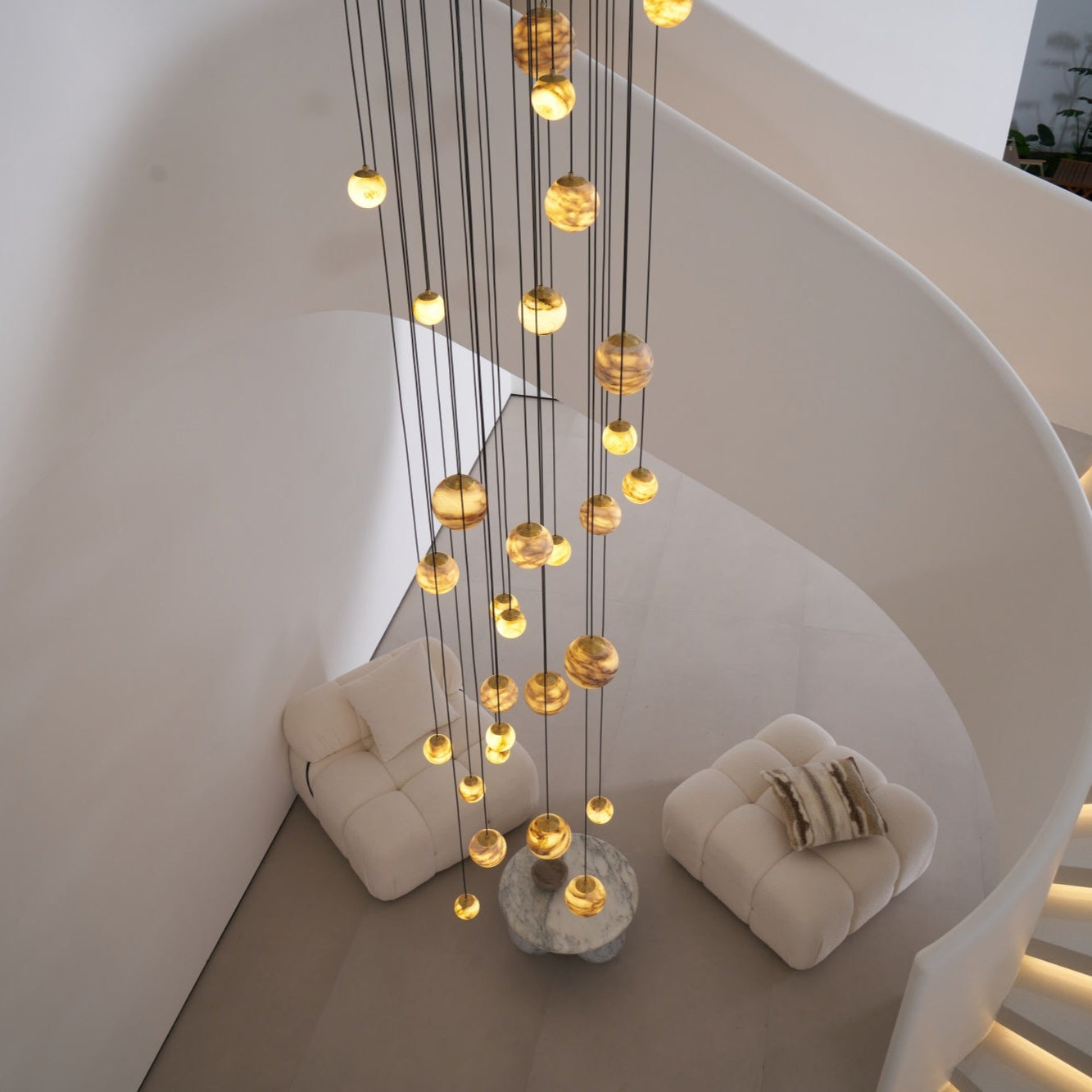 Sultana Alabaster Cluster Chandelier - Elegant Design, Adjustable Heig