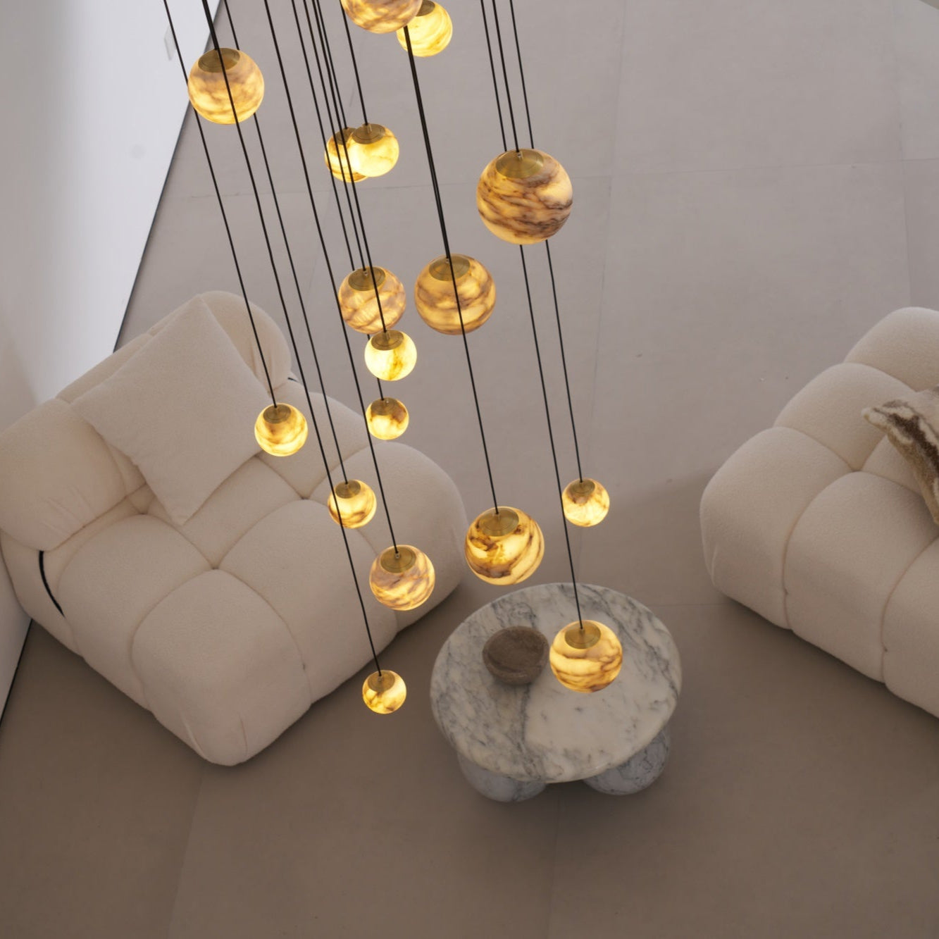 Sultana Alabaster Cluster Chandelier - Elegant Design, Adjustable Heig