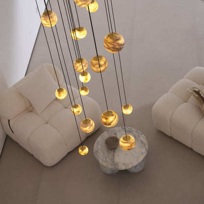 Sultana Alabaster Cluster Chandelier - Elegant Design, Adjustable Heig