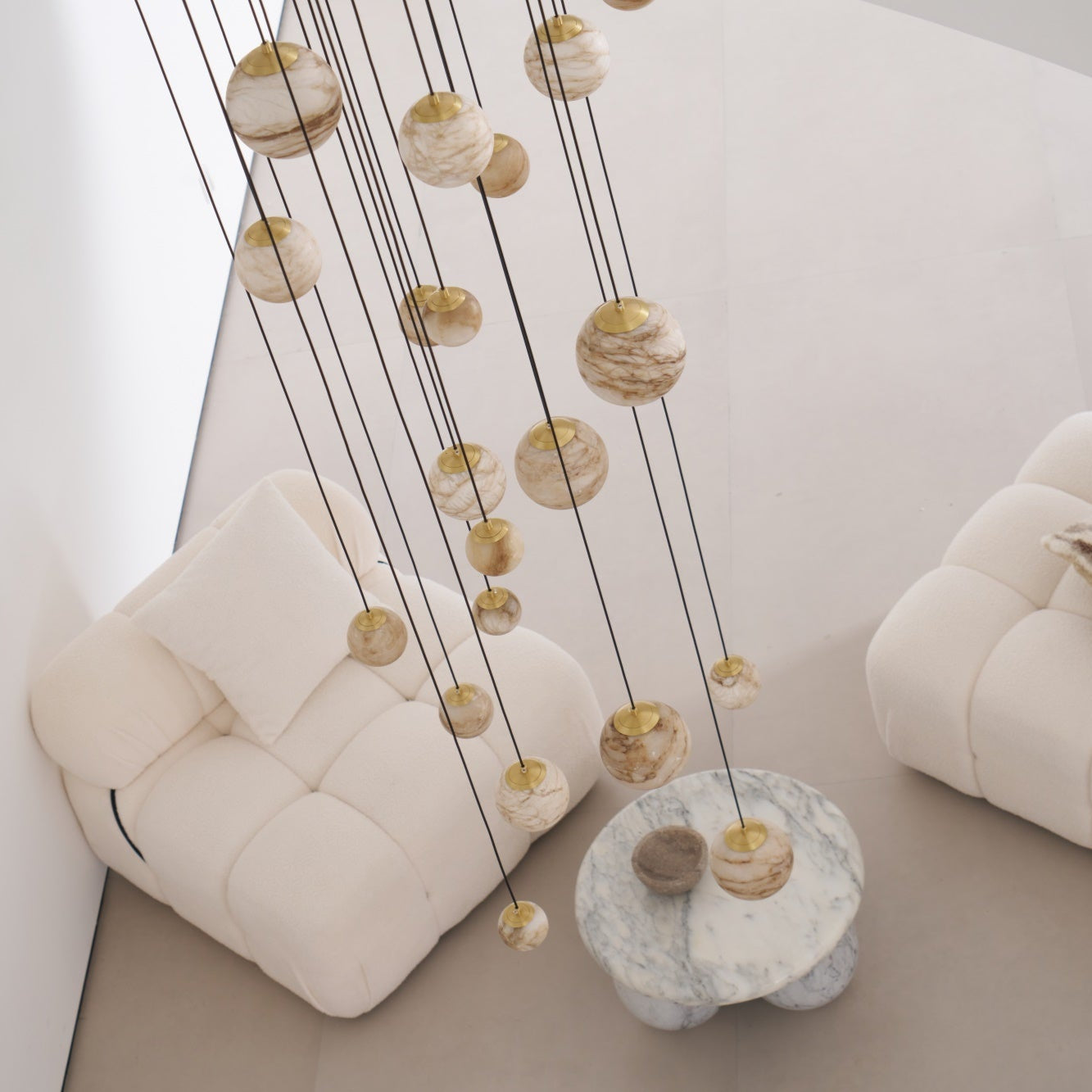 Sultana Alabaster Cluster Chandelier - Elegant Design, Adjustable Heig