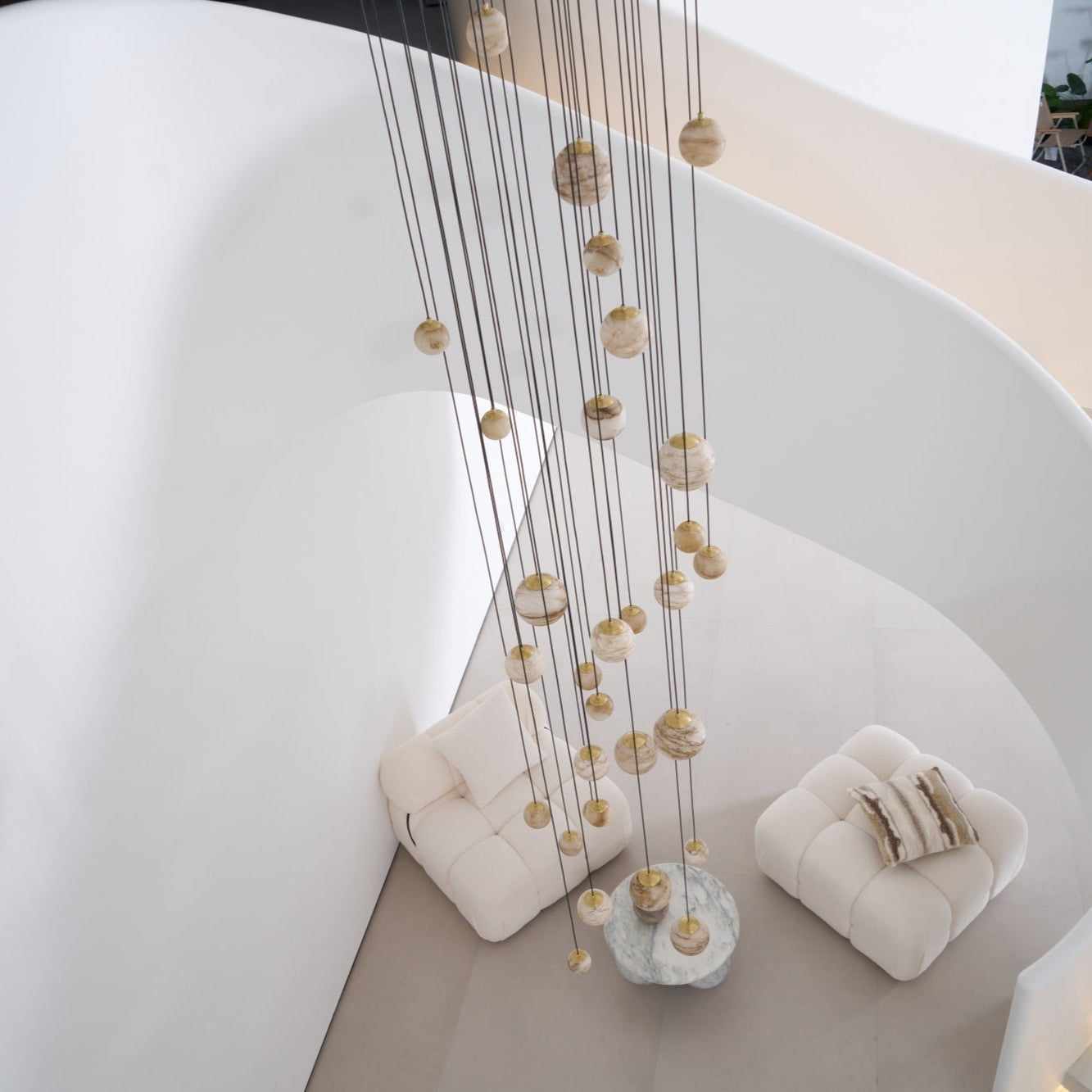 Sultana Alabaster Cluster Chandelier - Elegant Design, Adjustable Heig