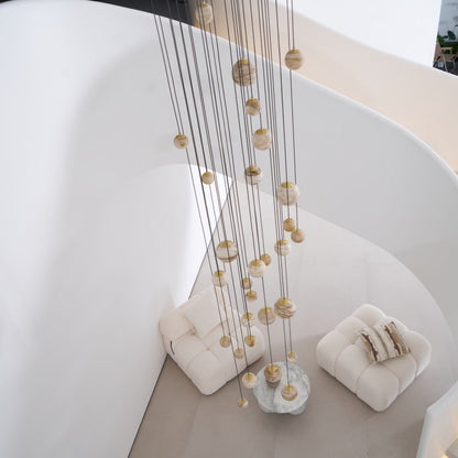 Sultana Alabaster Cluster Chandelier - Elegant Design, Adjustable Heig