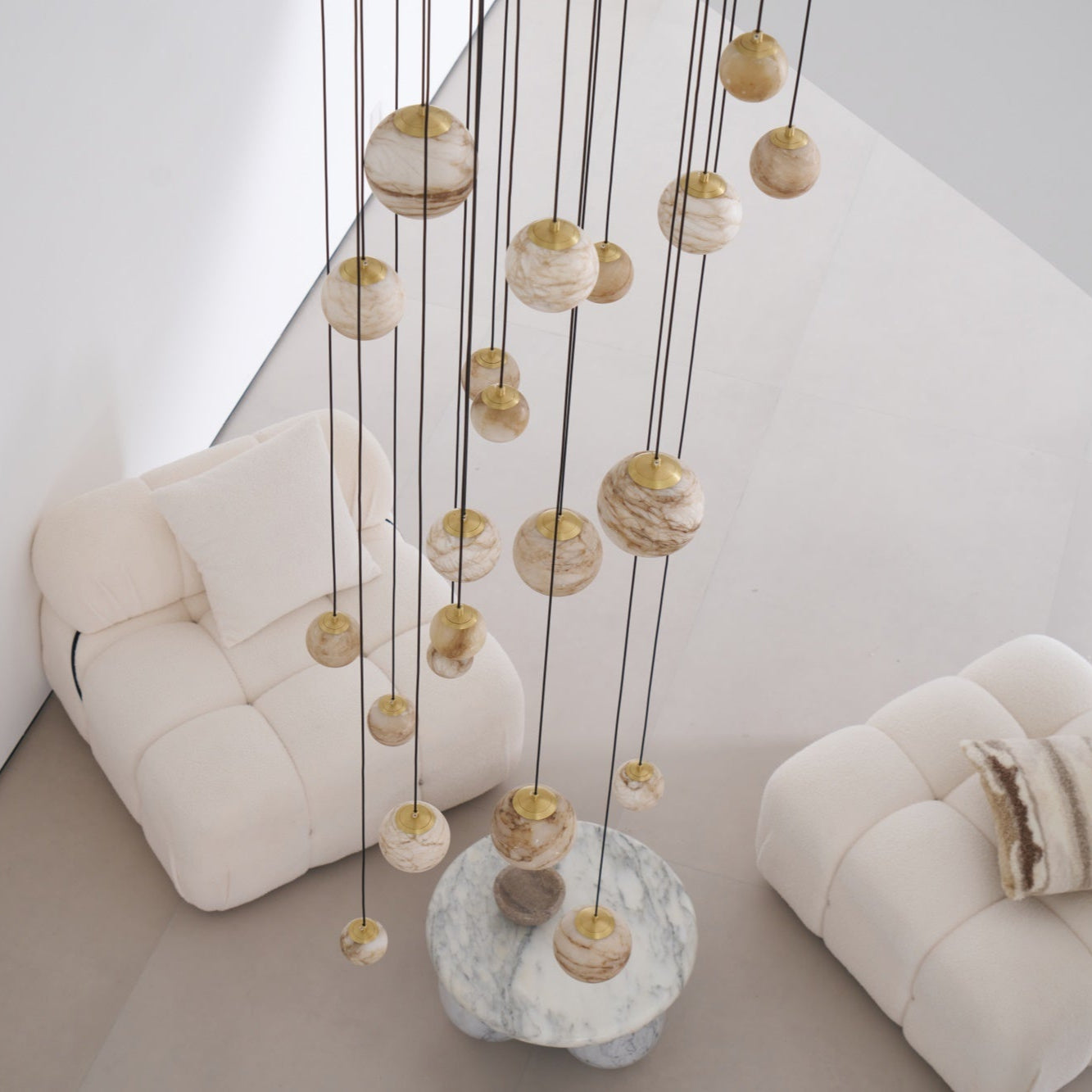Sultana Alabaster Cluster Chandelier - Elegant Design, Adjustable Heig