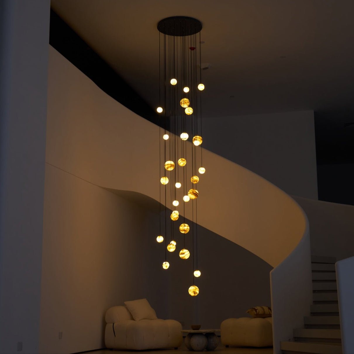 Sultana Alabaster Cluster Chandelier - Elegant Design, Adjustable Heig