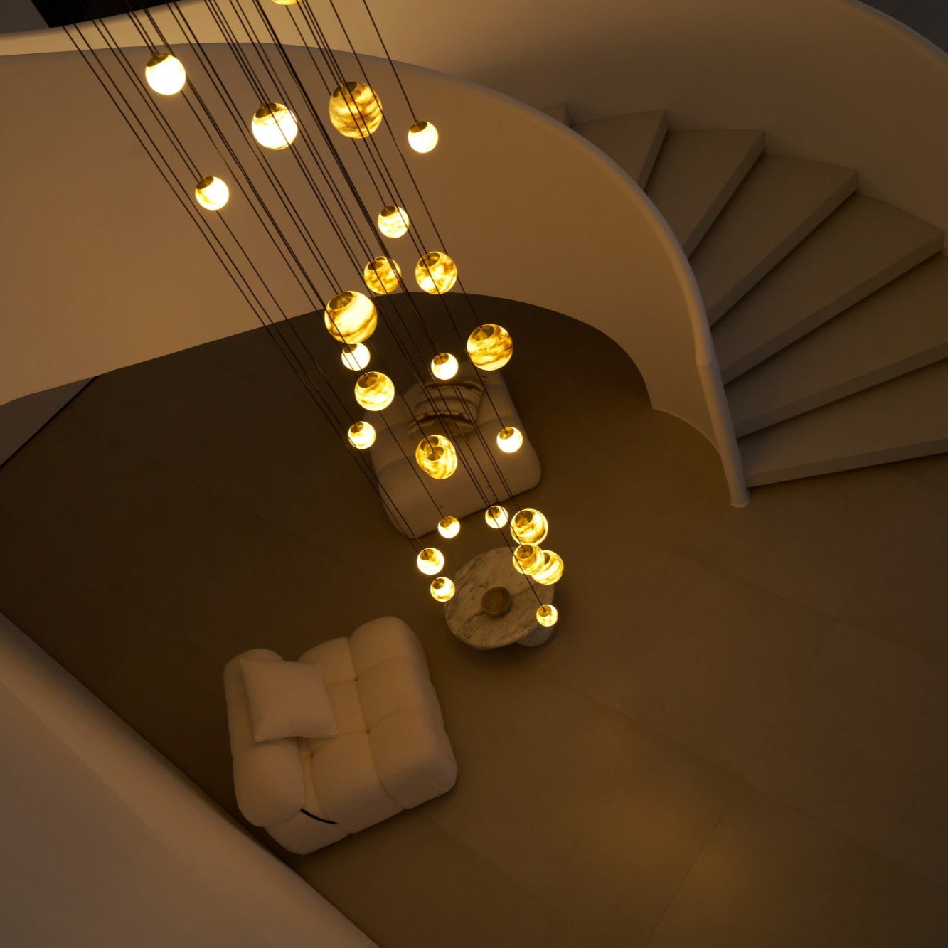 Sultana Alabaster Cluster Chandelier - Elegant Design, Adjustable Heig