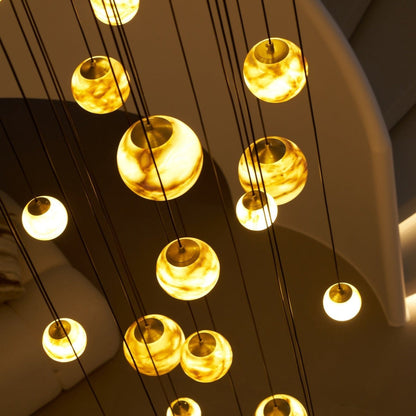 Sultana Alabaster Cluster Chandelier - Elegant Design, Adjustable Heig