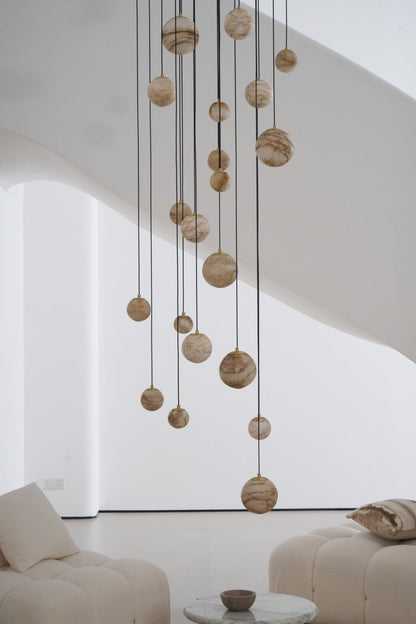Sultana Alabaster Cluster Chandelier - Elegant Design, Adjustable Heig