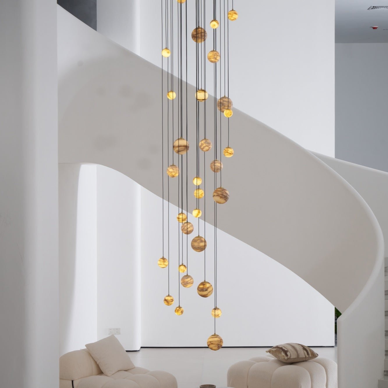 Sultana Alabaster Cluster Chandelier - Elegant Design, Adjustable Heig